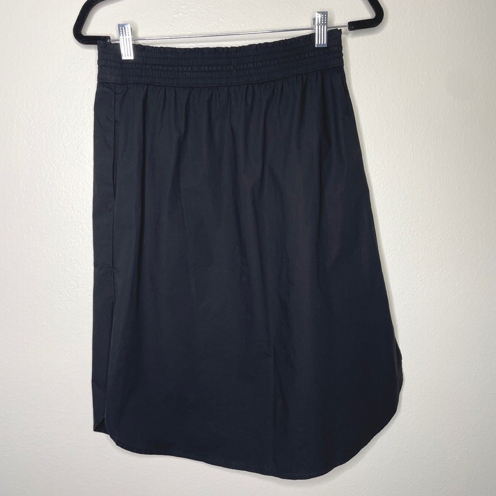 Gap Midi Skirt Womens XS Black Cotton Elastic Waist Drawstring Casual NWT - Picture 3 of 8